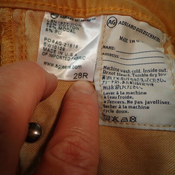 AG Adriano Goldschmied the Stevie Ankle Slim Straight Leg Pant 28R Camel - Picture 14 of 16